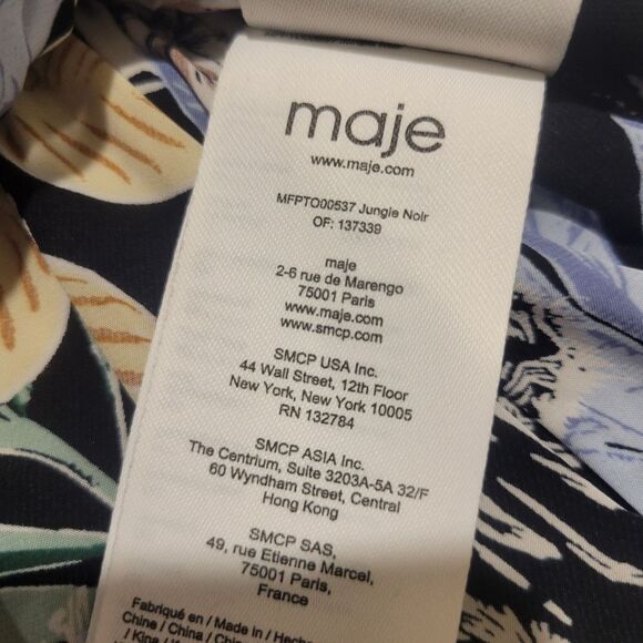 Maje Jungle Noir Blouse, Size 2 (Med/10) - Picture 8 of 14